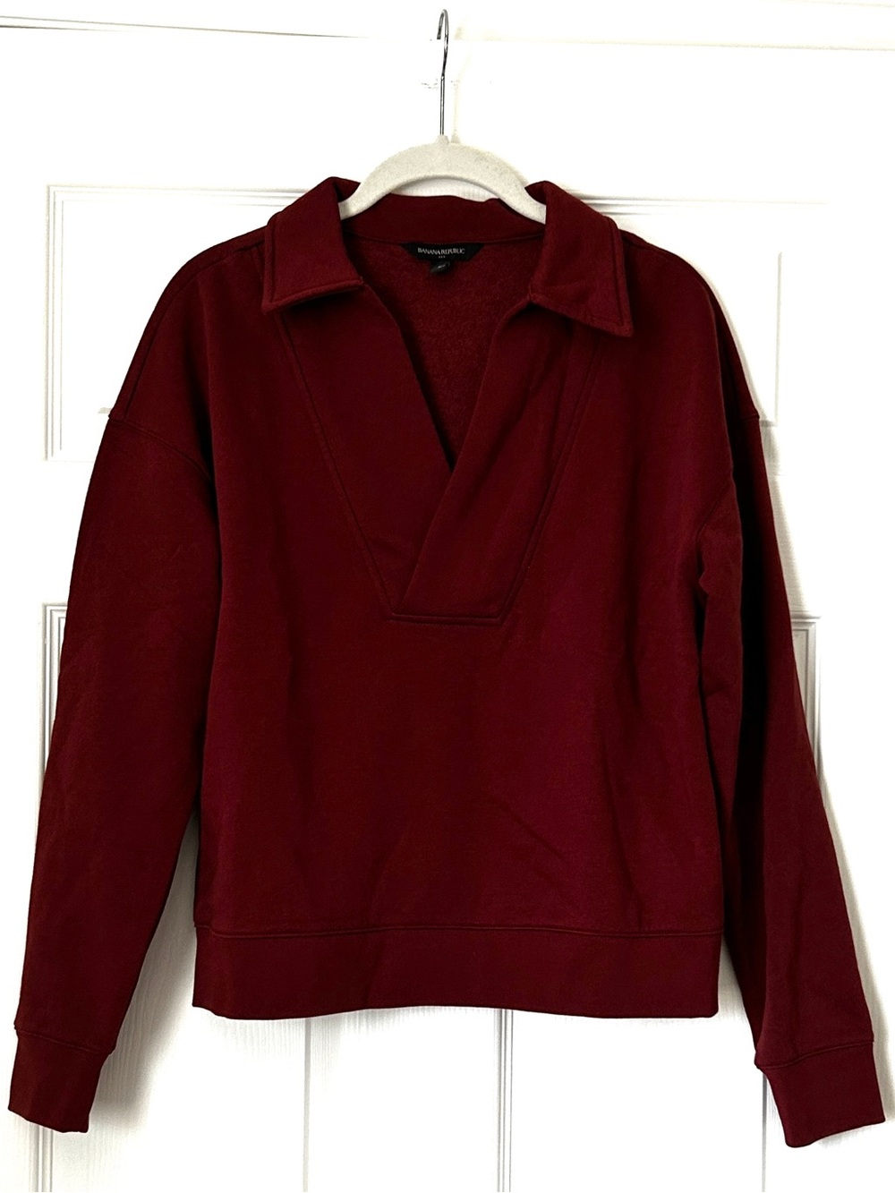 Banana Republic Factory Women's V-Neck Pullover Sweater in Deep Burnt Orange